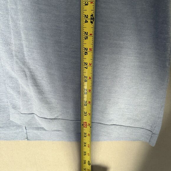 EILEEN FISHER Merino Wool Tunic Sweater Medium Light Blue Womens V-Neck - Picture 5 of 7